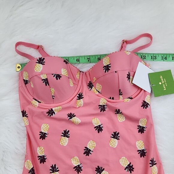 Kate Spade Laniakea Beach One Piece Apricot Pineapple Print Swimsuit‎ NWT Small - Picture 7 of 11